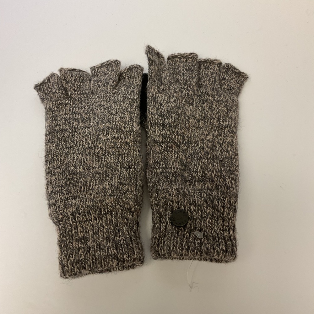 VINCE CAMUTO MENS WOOL BLEND FINGERLESS GLOVES FLEECE LINED BROWN MARL OS NWOT